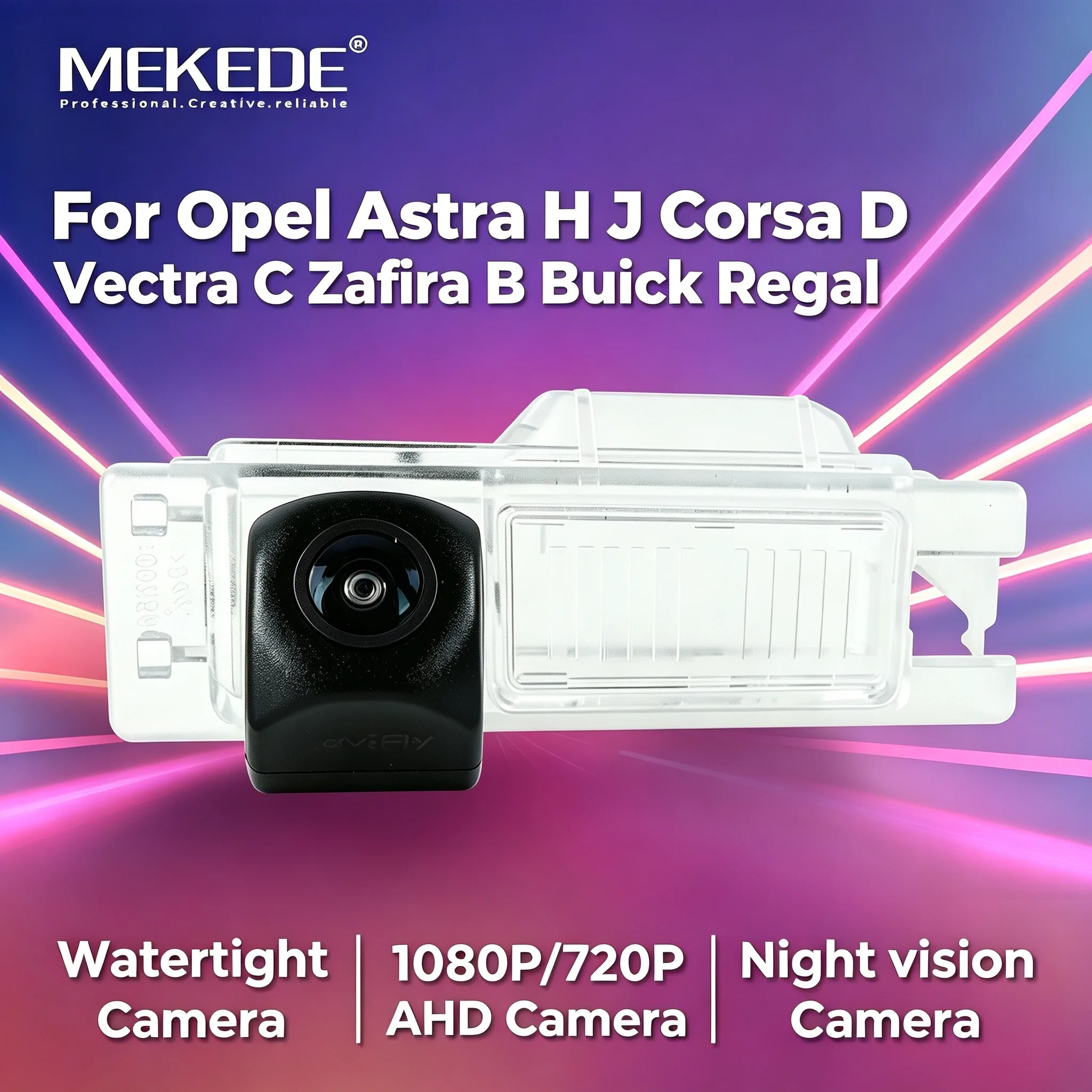 MEKEDE Auto-Rückfahrkamera 1080P / 720P AHD Fischaugenobjektiv mit Halterung für Opel Astra H J Corsa D Meriva A Vectra C Zafira Insignia