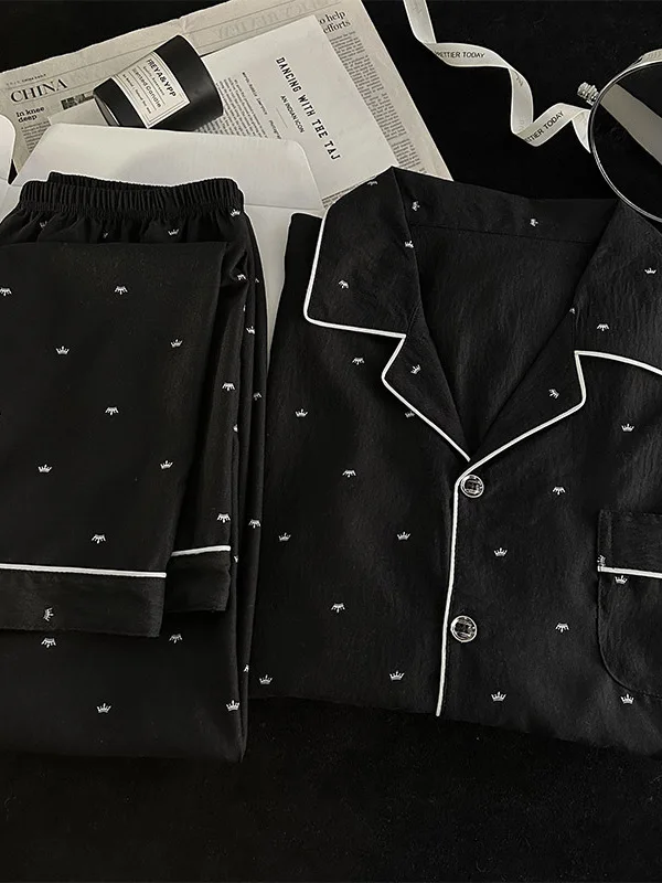 DAIMELU الراقية منامة الرجال الربيع ملابس خاصة الخريف بأكمام طويلة الذكور نقطة سحابة القطن الشباب ملابس فضفاضة يمكن الخروج دعوى