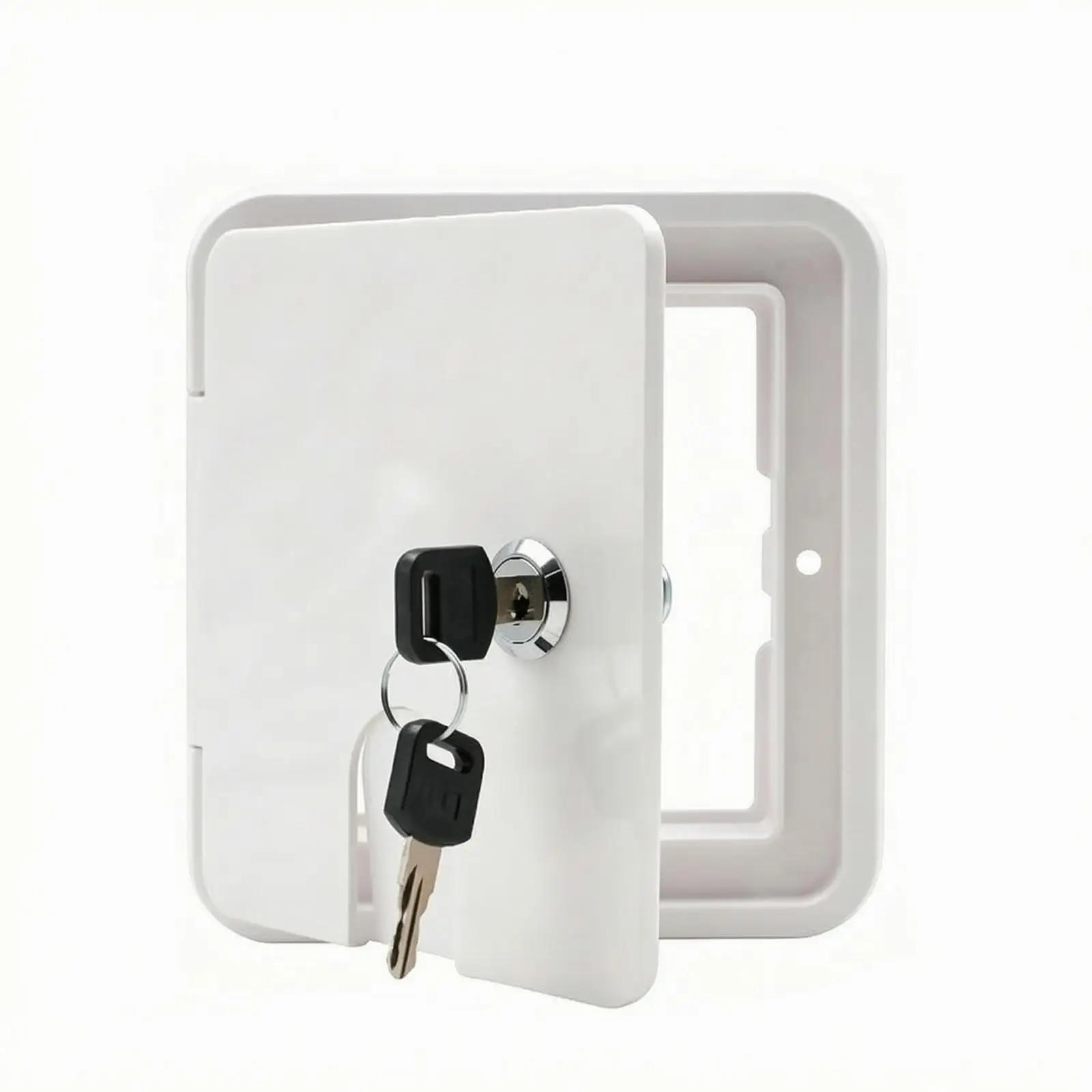 White Lockable Cable Access Cover ABS Plastic Hinged Frame for Wire Organization Model 151-166 Marine RV