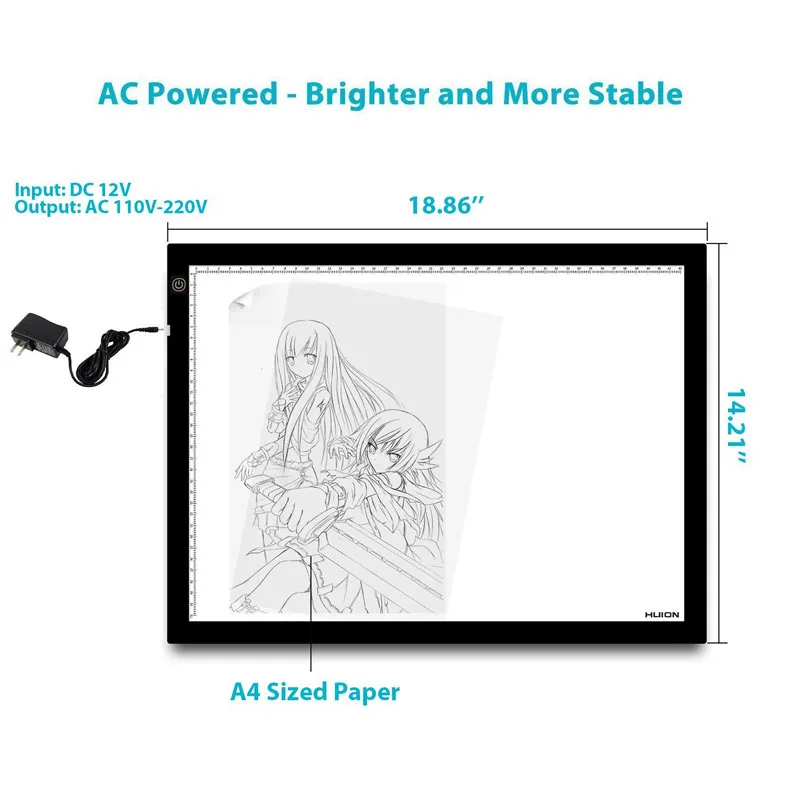 Imagem -04 - Led Light Pad para Caligrafia Painéis Acrílicos Profissional Tattoo Light Pad Desenhos Animados Caixas de Luz Placas de Rastreamento Novo Huion-a3