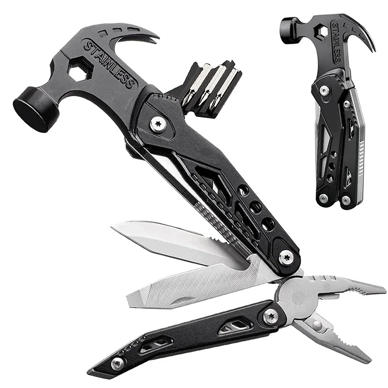 

Multifunctional Pliers Multitool Claw Hammer Stainless Steel Tool Outdoor Survival Wire Cutter Camping Knife Wrench Hand Tools