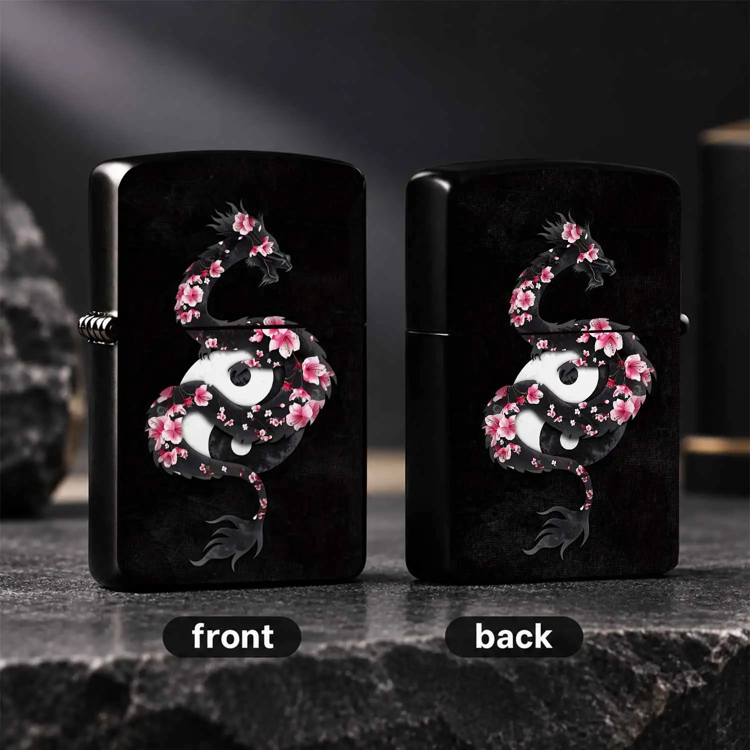 Style Cherry Blossom Dragon Lighter With Uniquepattern, Delicate Artistic Decorative Accessory, Exquisite Portable Present For Birthday Anniversary Holiday Gatherings And Various Daily Scenes, Ideal Surprise Gift For Yo A Humorous And Inter