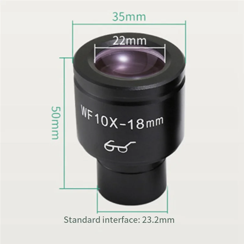 ABSQ-عدسة واسعة الزاوية 18 مللي متر مجال الرؤية نقطة عين عالية 23.2 مللي متر واجهة ملحقات المجهر البيولوجي WF10X