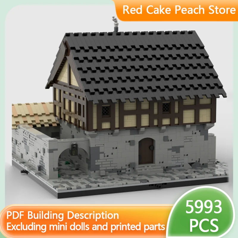 

Medieval Castle Model MOC Building Bricks Small Town Tavern Modular Technology Children Holiday Gifts Assemble Toys Suit