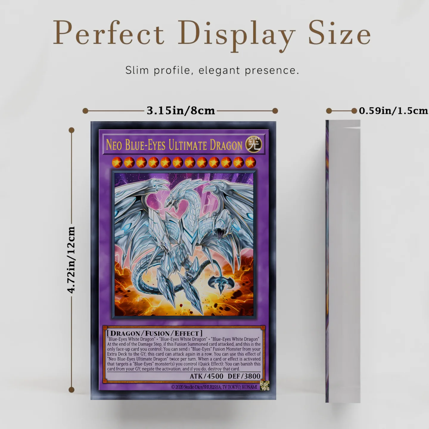 Yu-Gi-Oh YGO Neo Blue-Eyes Ultimate Dragon Clear Acrylic Block Anime Goods Desktop Ornament Anime Desk Decor Gift