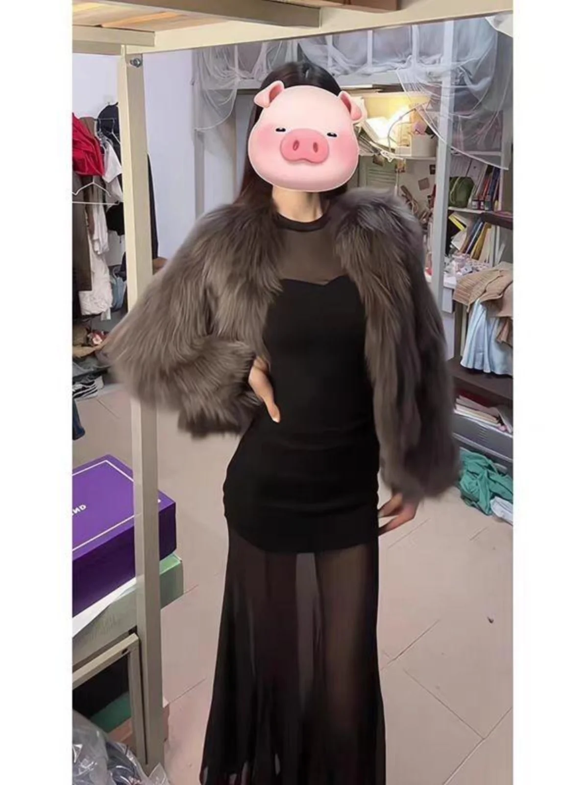 긴소매 여성 드레스 호코 여름 메쉬 튤 아플리케 머메이드 초미니 섹시 밀레니엄 핫걸 탄력성 솔리드