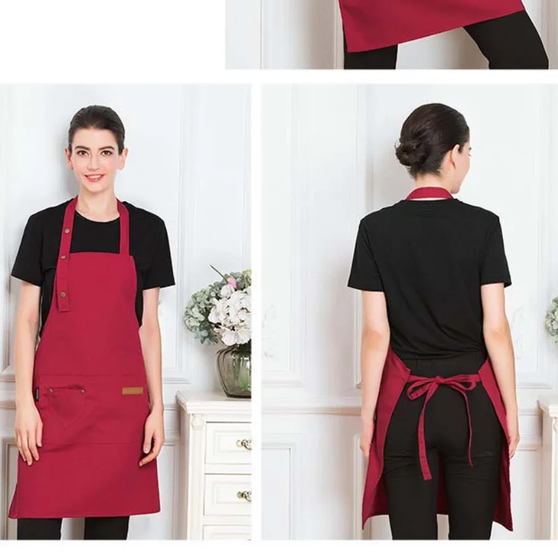 Waterproof Kitchen Aprons for Woman Men Chef Work Apron for Grill Restaurant Bar Shop Cafes Beauty Nails Studios Uniform