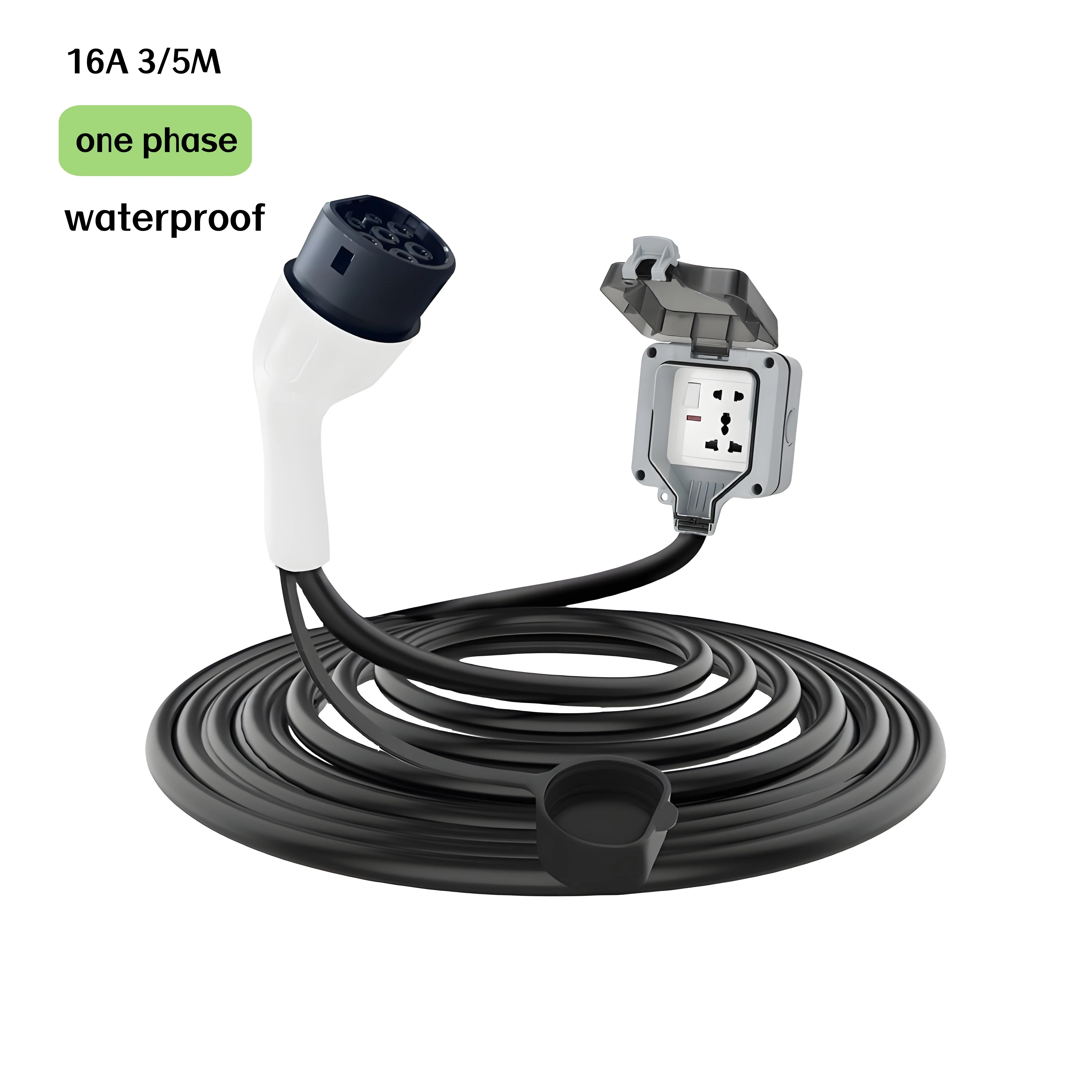 

Custom 16A Type 2 to British Standard Socket Portable V2L Plug Adapter Connector Vehicle to Load Adapter Discharger EV Accessori