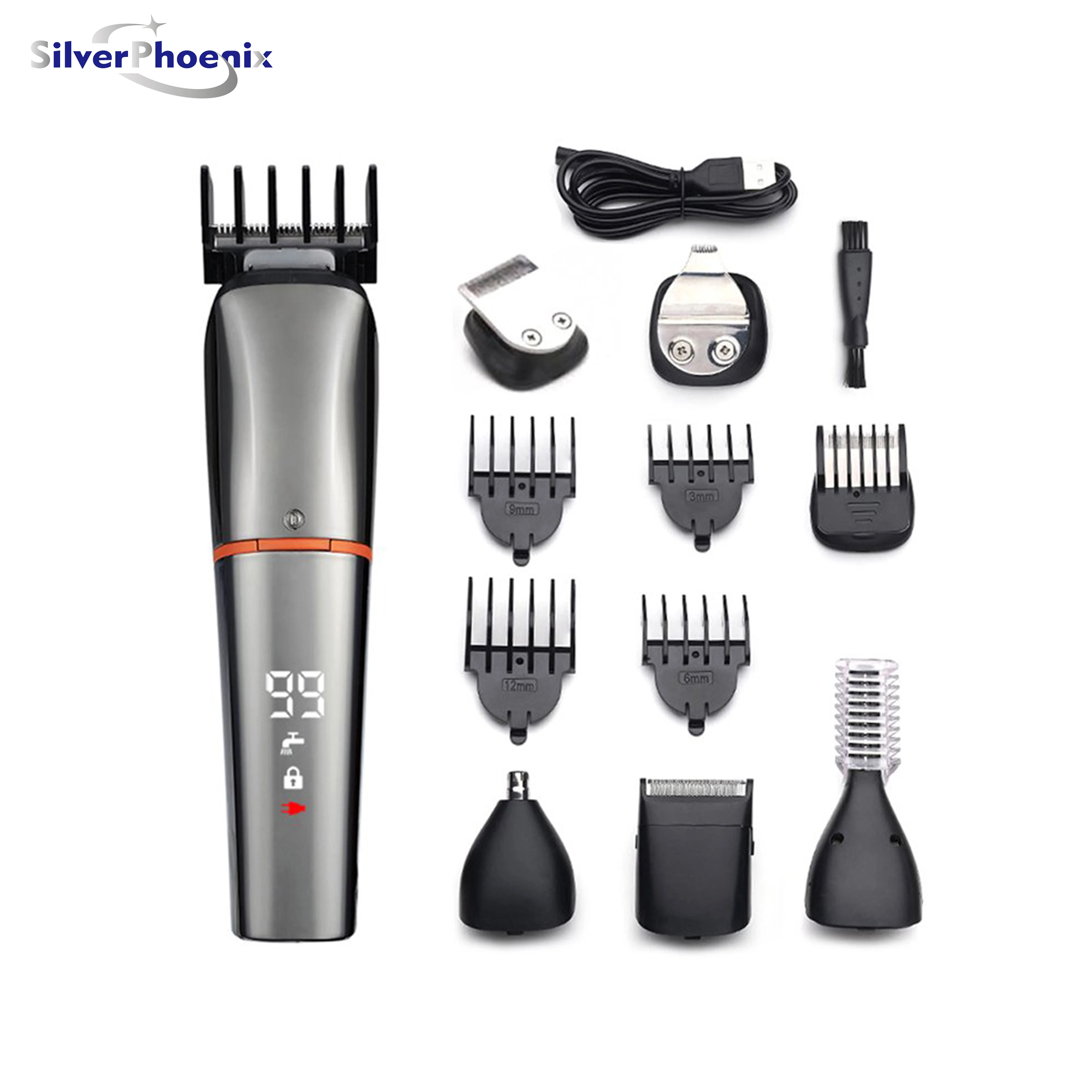 مجموعة قص الشعر LK-860 للرجال، ماكينة تشذيب شعر الأنف الكهربائية القابلة للغسل، ماكينة حلاقة، ماكينة تشذيب الشعر المقاومة للماء، ماكينة قص الشعر #5