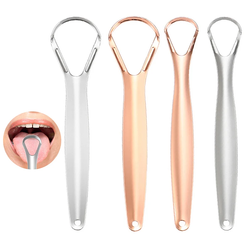 Stainless Steel Tongue Scraper Cleaner Fresh Breath Cleaning Coated Tongue Toothbrush Oral Hygiene Care Tools