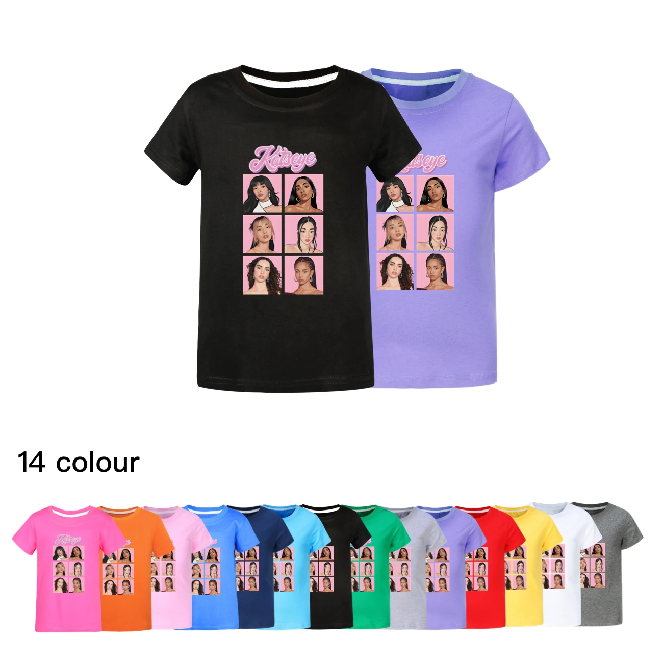 

Katseye Printed T-Shirt Kids Casual Short Sleeve O-Neck Tees Comfortable Tshirt for Children Boys Girls Summer Cotton Top
