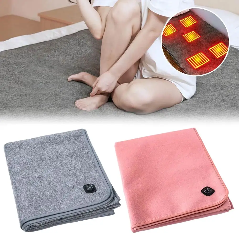 Heated Car Blanket Usb 5v 2a Electric Blanket 35-50℃ Suitable For Travel Heating Cover Camping Portable Machine Washable P6B4