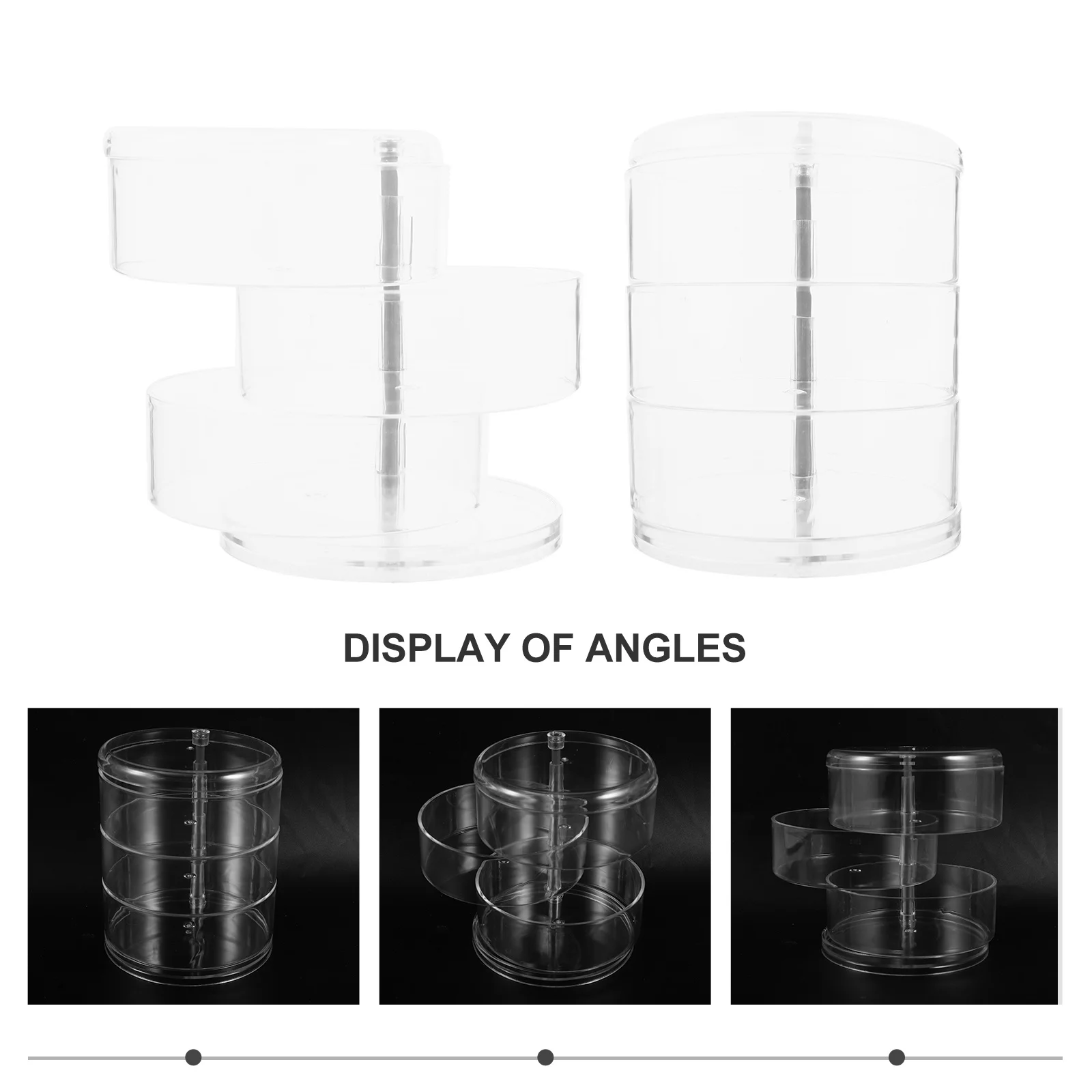 2Pcs Plastic Cable Storage Boxes Rotatable Multi-Layer Cord Organizer Earphone Jewelry Storage Case Electrical Cord Management