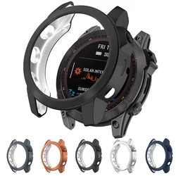 For Garmin fenix 7 7X 7S Sapphire Solar Plating TPU Case Soft Protector Cover Bumper Watch Frame Shockproof Protective Shell