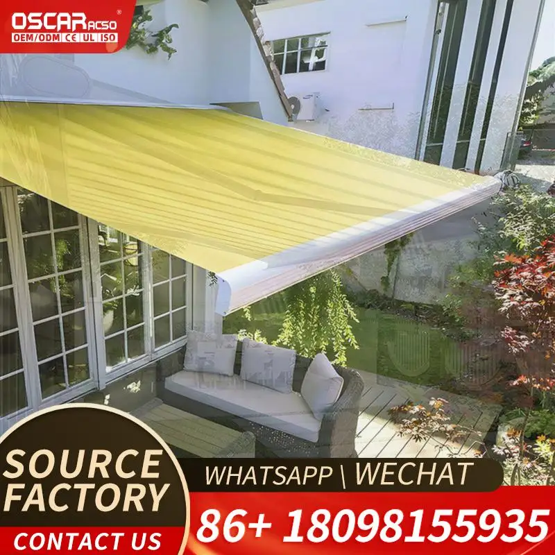 Motorized Rainproof Panel Slats Outdoor Canopy Bioclimatic Louvered Aluminum Structure for Garden Patio and Backyard  Retractabl
