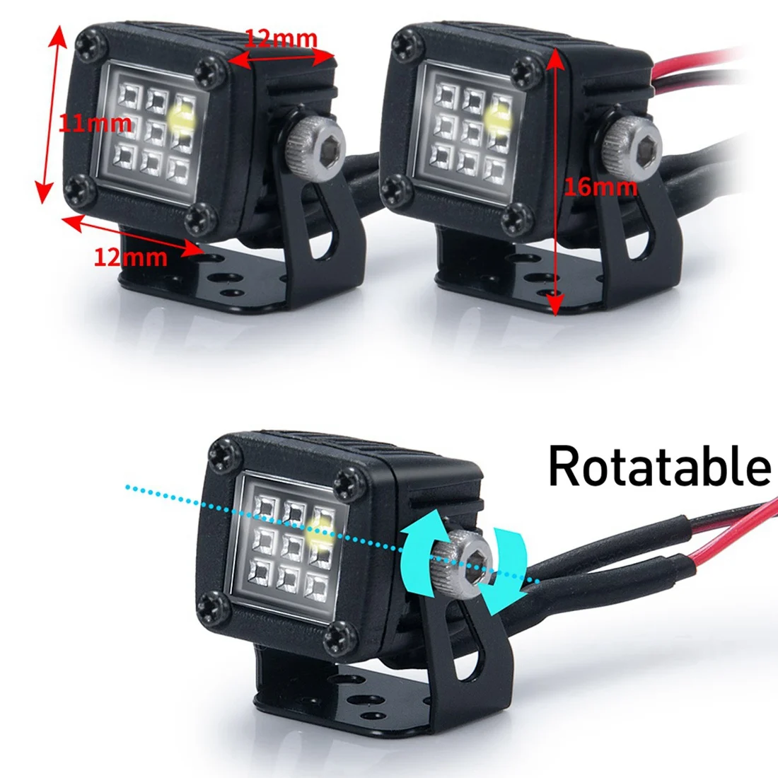 Fari modificati Faretti Luci superiori per auto Luci paraurti per AXIAL SCX10 JEEP TRAXXAS TRX4 TRX6 1/10 RC Crawler Car, A, HOT