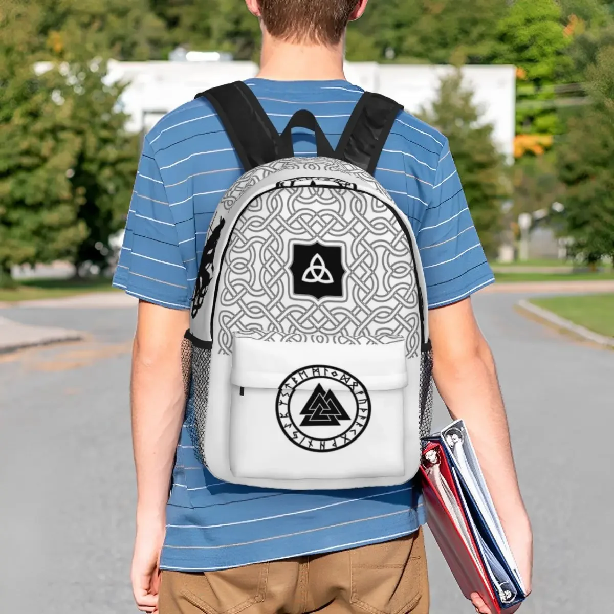 Valknut II-Sac à dos Rune Circle pour enfants, variante I, cartable pour garçons et filles, sacs d'école à la mode, sac à dos pour ordinateur portable, initié