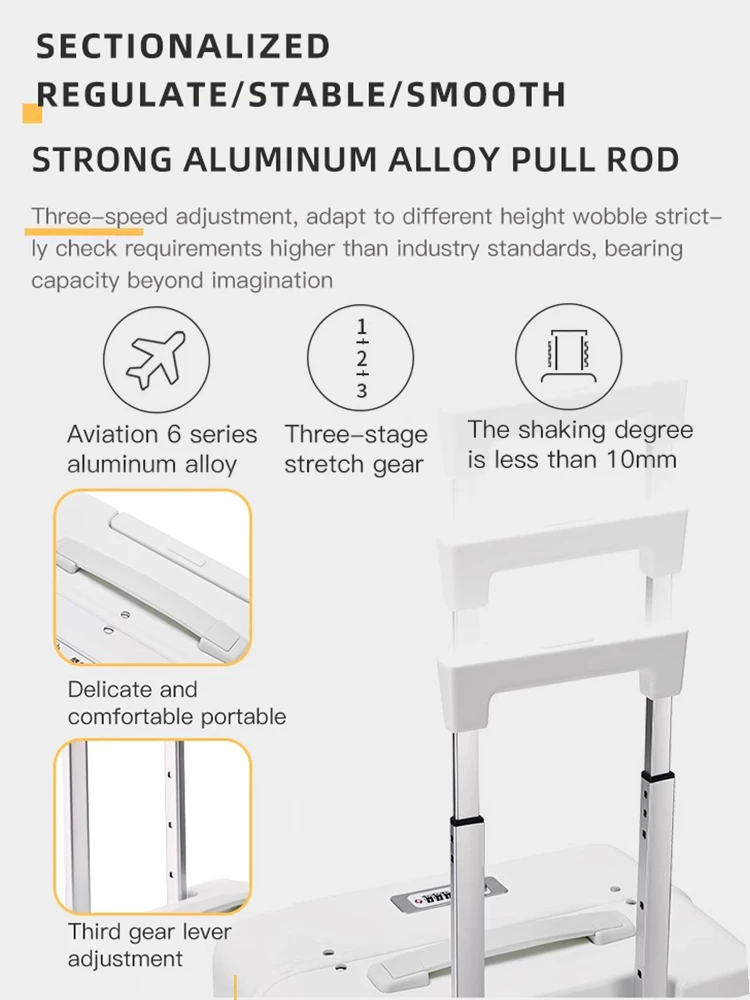 The new wide trolley cabin suitcase, aluminum frame trolley suitcase, spinner suitcase, personalized front opening business offi