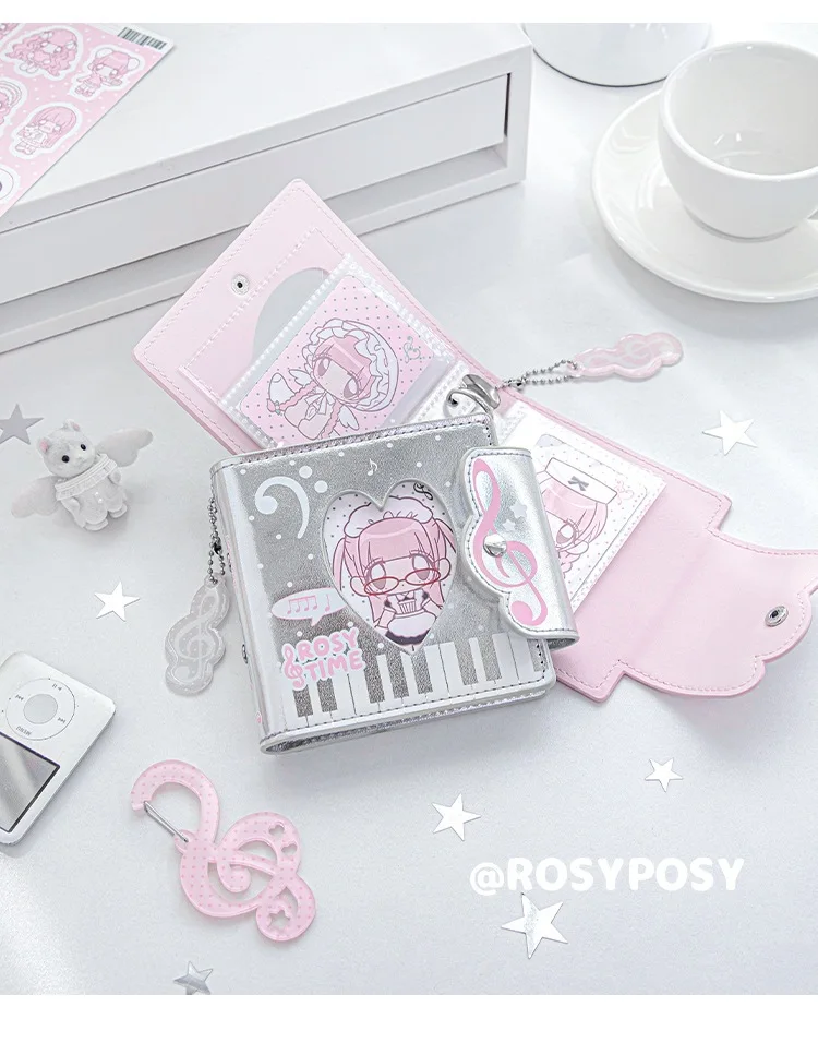 MINKYS Kawaii Wellenmuster PU-Leder 3-Ring Kpop Fotokarten-Sammelmappe 3 Zoll Ein-Taschen-Idol-Karten-Organizer Aufbewahrungsbuch – Detail 6