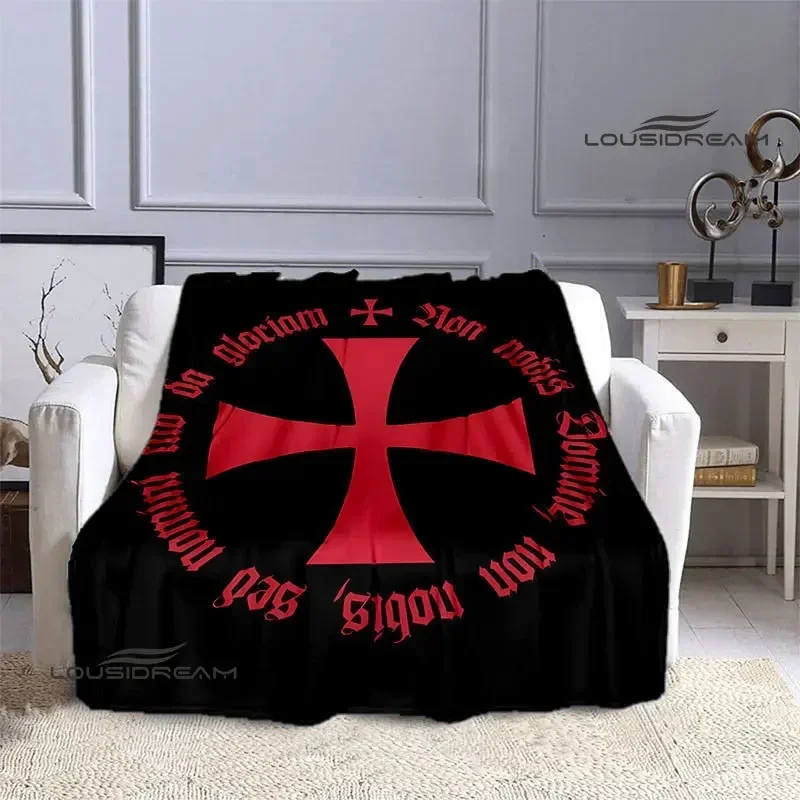 Crusade Cross Templars Knight Printed blanket Flange warm blanket bed linings Picnic blankets Home Travel Born Birthday Gift