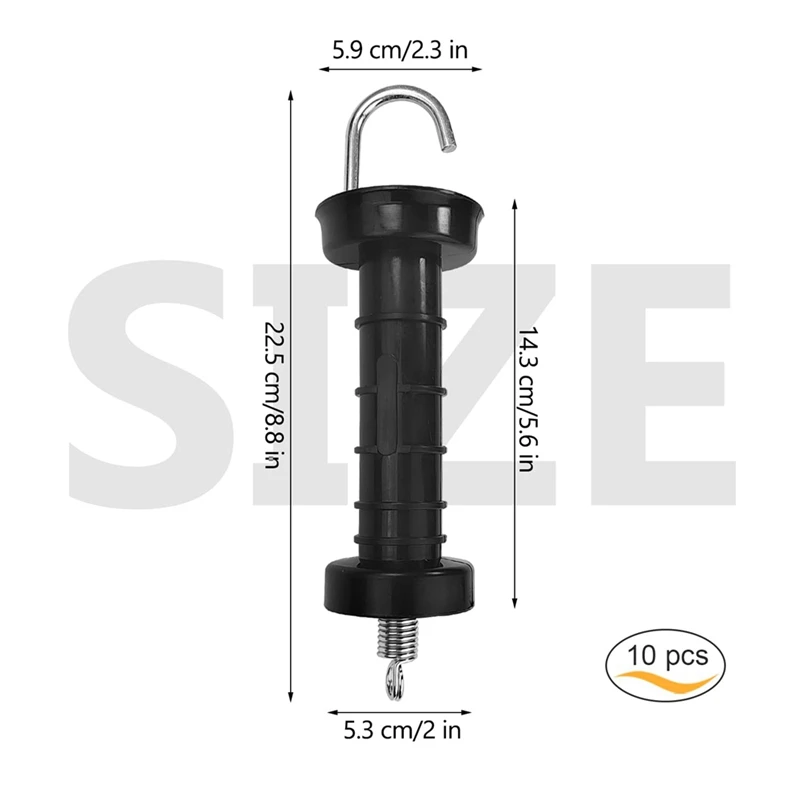 10 PCS Door Handle For Electric Fence, Insulated Spring Tension, Replacement Accessories For Fencing, For Pasture Gates