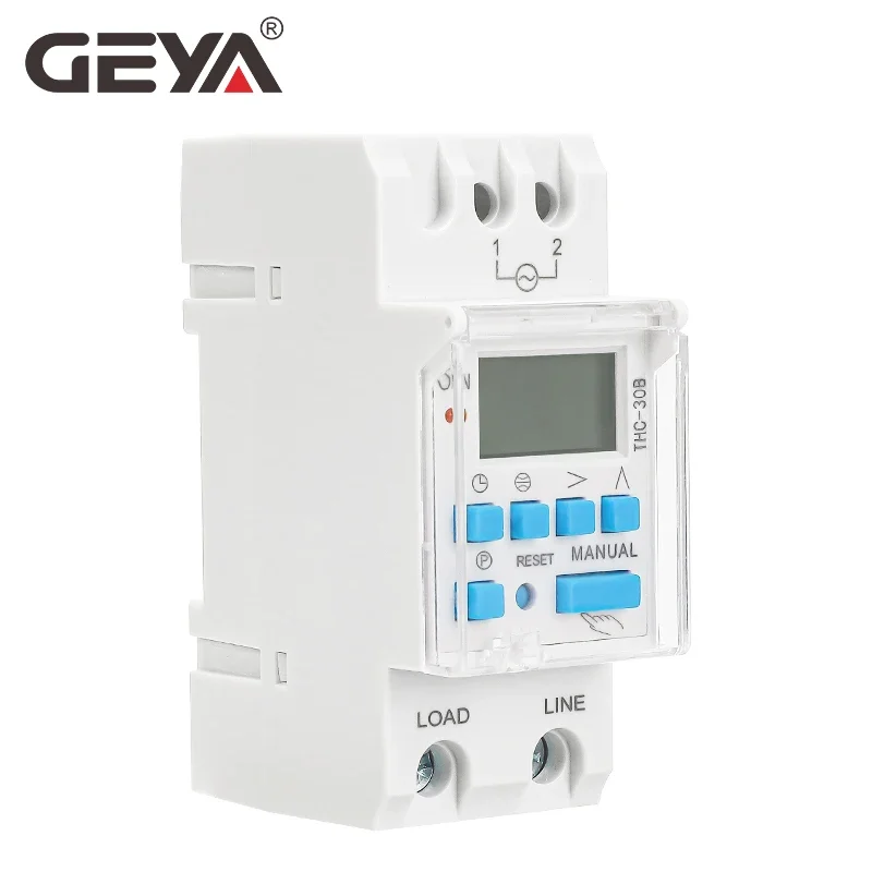 GEYA THC Astronomical Timer Switch LCD Display 16A 20A 30A Timing Control Latitude Switch 110V 220V