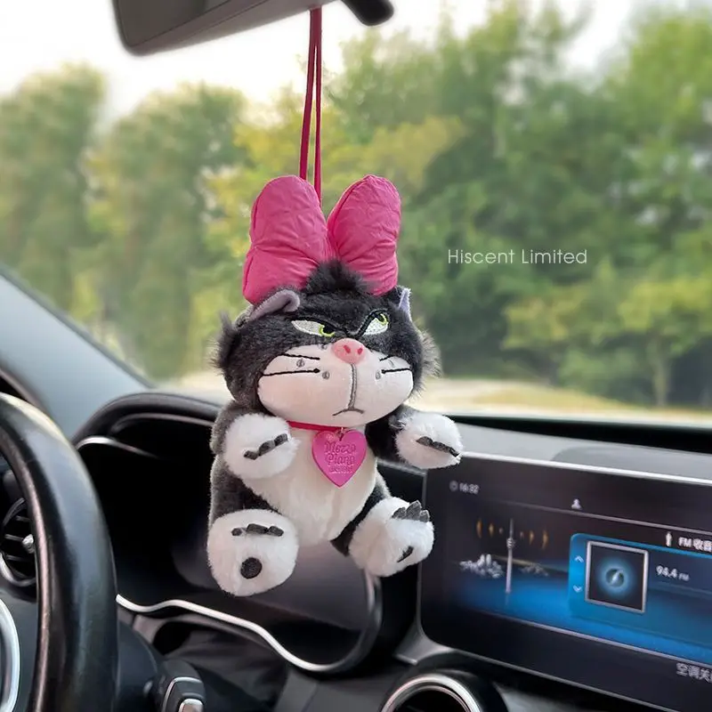 Car Pendant Cute Anime Lucy Cat Swing Auto Rear view Mirror Hanging Ornaments Interior Decoration Accessories for Girls Gifts