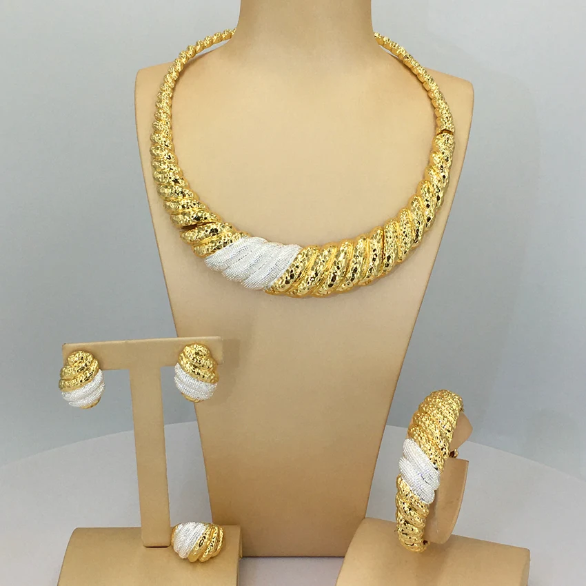 

Yuminglai Classy Dubai Jewelry Sets Two Tones High Quality Jewelry for Women Party FHK13130