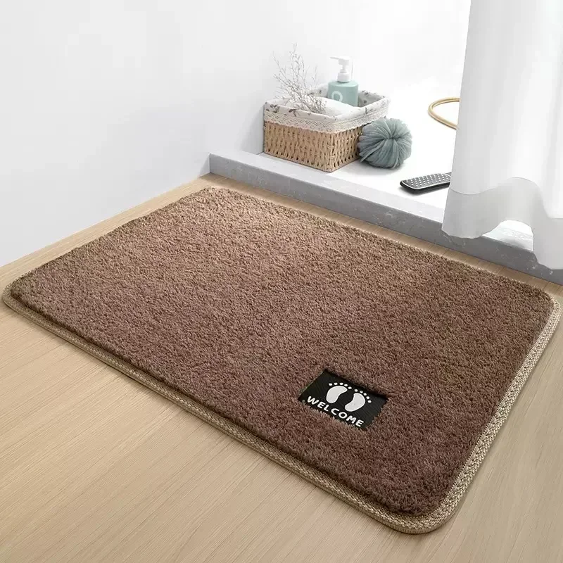 

Bathroom floor mats fluffy absorbent toilet anti-skid step into the door skyblue