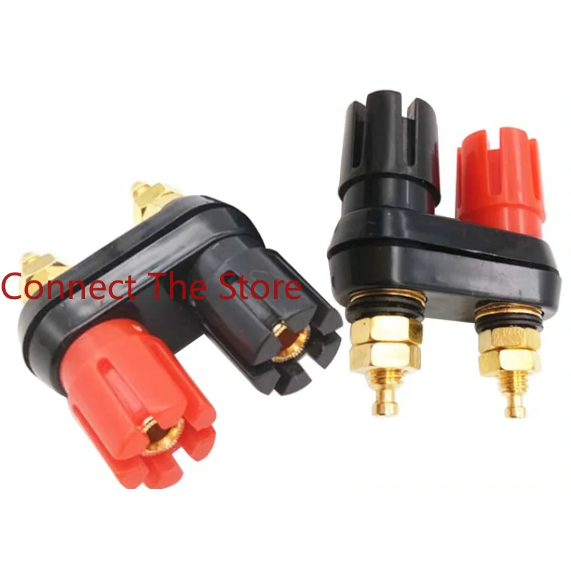 5PCS Double-row Connecting Post  Quincunx   Red And Black HighQualityGold-plated