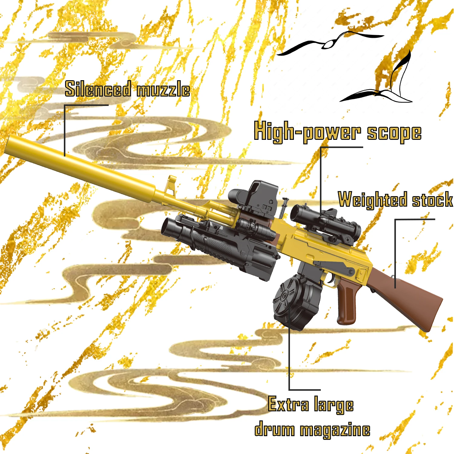 Blaster AK gel ball, pistola giocattolo elettrica, modalità manuali ed elettriche, adatto per giochi all'aperto (proiettili non inclusi)