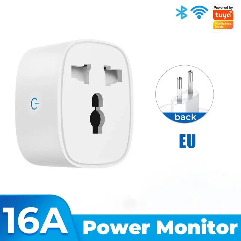 16A Tuya Smart Wifi Plug EU UK Wireless Control Socket Outlet With Energy Monitering Timer Function Works With Alexa Google Home