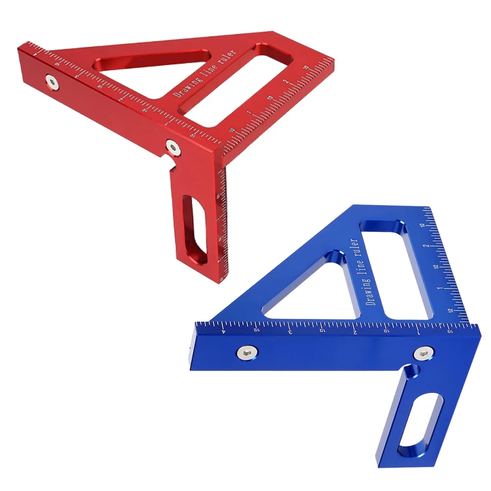 1pcs 45/90 Degree Woodworking Square Ruler 3D Multi Angle Measuring Ruler Square Hole Scribing Ruler Carpenter Tools Accessories