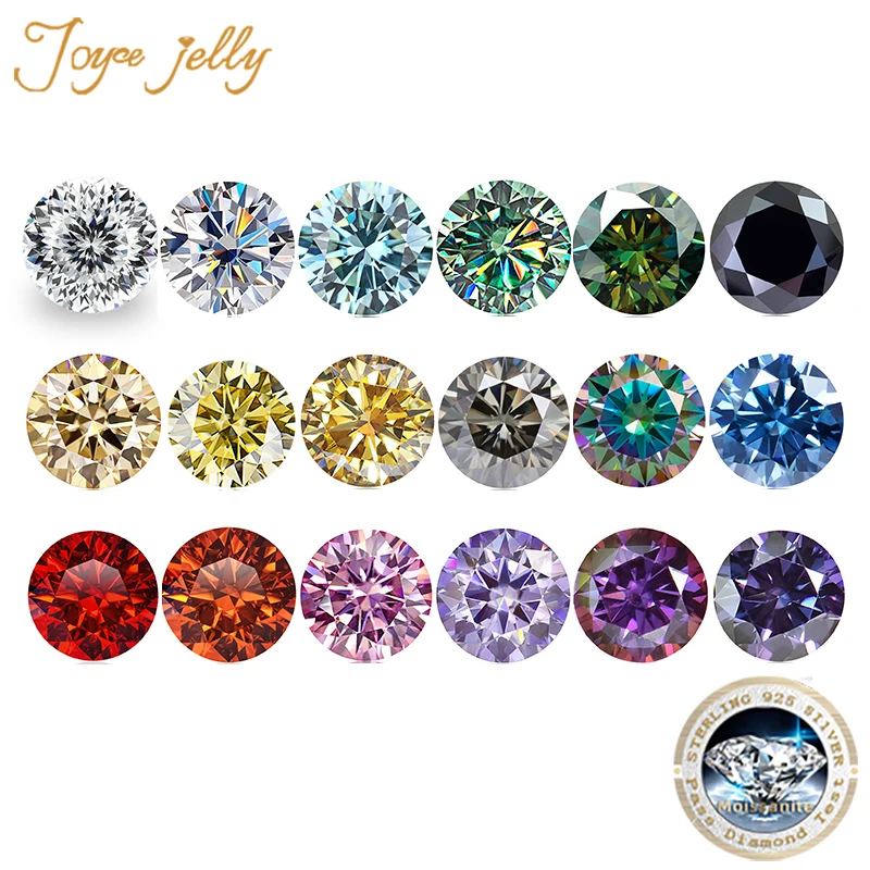 JoyceJelly 1 PCS 1CT 6.5mm Moissanite Loose Stone D Color VVS1 3EX Round Shaped 8H8A Cut with GRA Certified Lab Grown Diamond