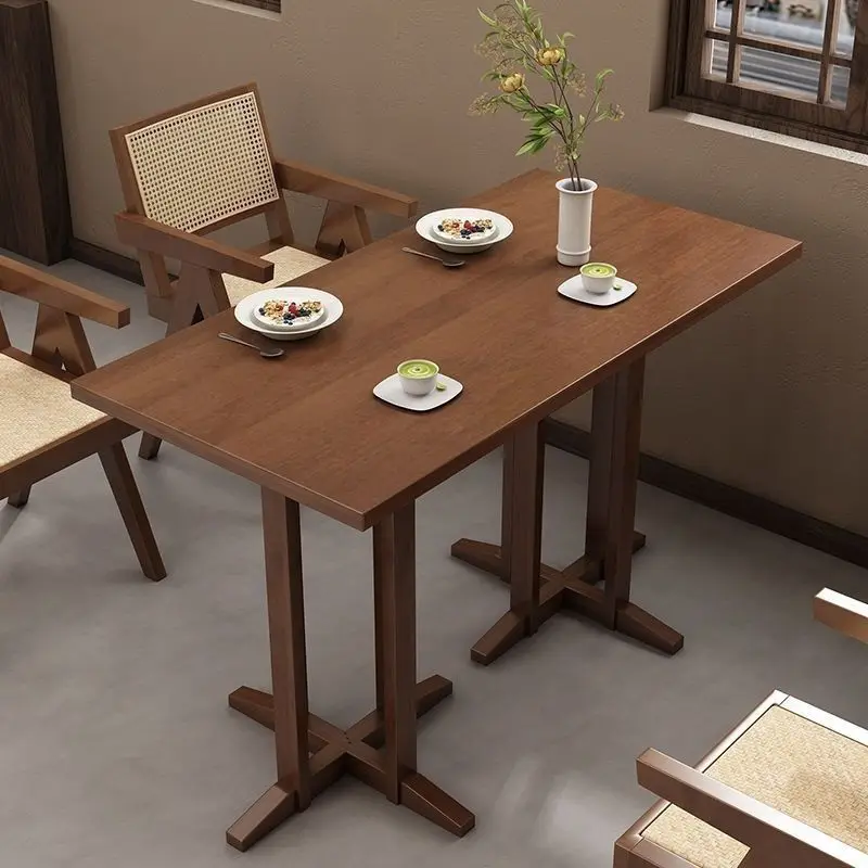 DSA living room solid wood coffee table dialogue square table negotiation table round sofa side bar  art style bedroom
