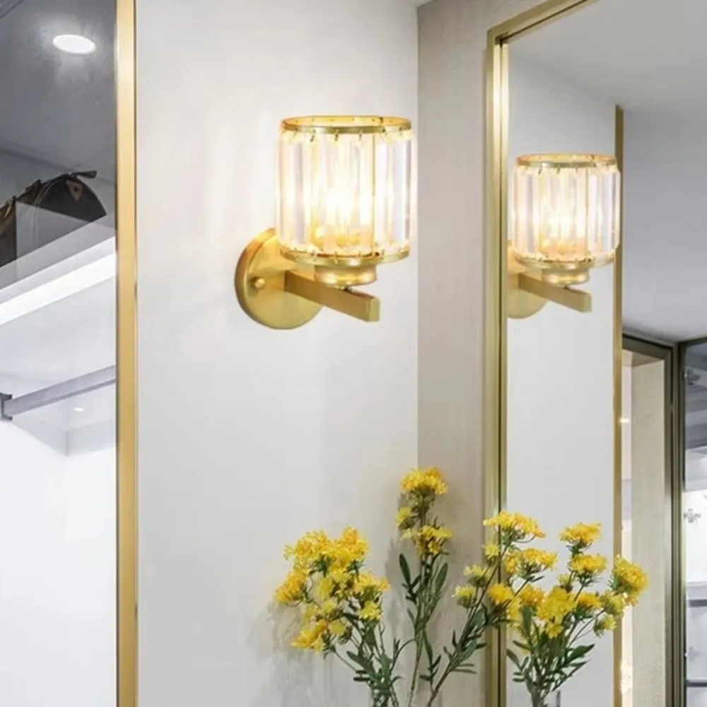 Light Luxury Crystal Wall Lamp 3 Colors Changing LED Lighting LED Wall Effect Light Wall Mounted Dimmable Night Light
