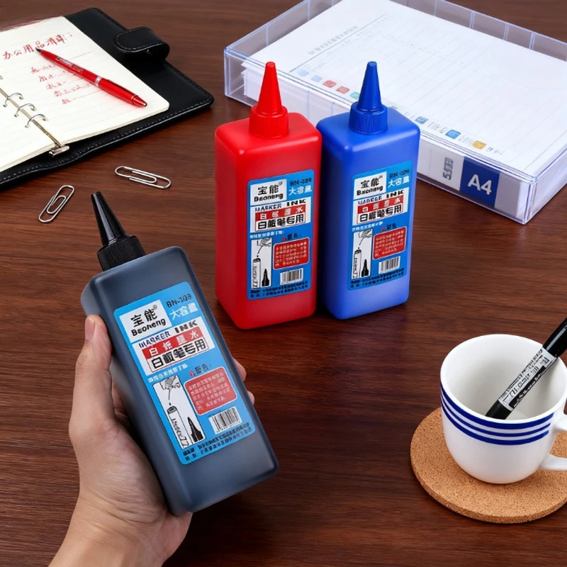 500ml Whiteboard Pen Ink Quick-drying Convenient Add Ink Easy To Rub for Writing Teaching Training Memorandum Time Management
