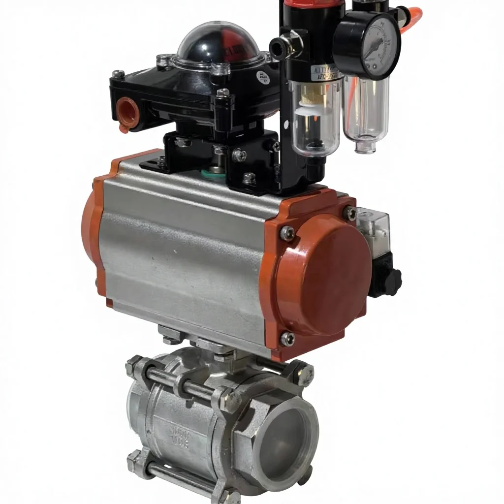 Best Price Stainless Steel Flanged Valve Pneumatic Actuated Ball Valve With Limit Switch