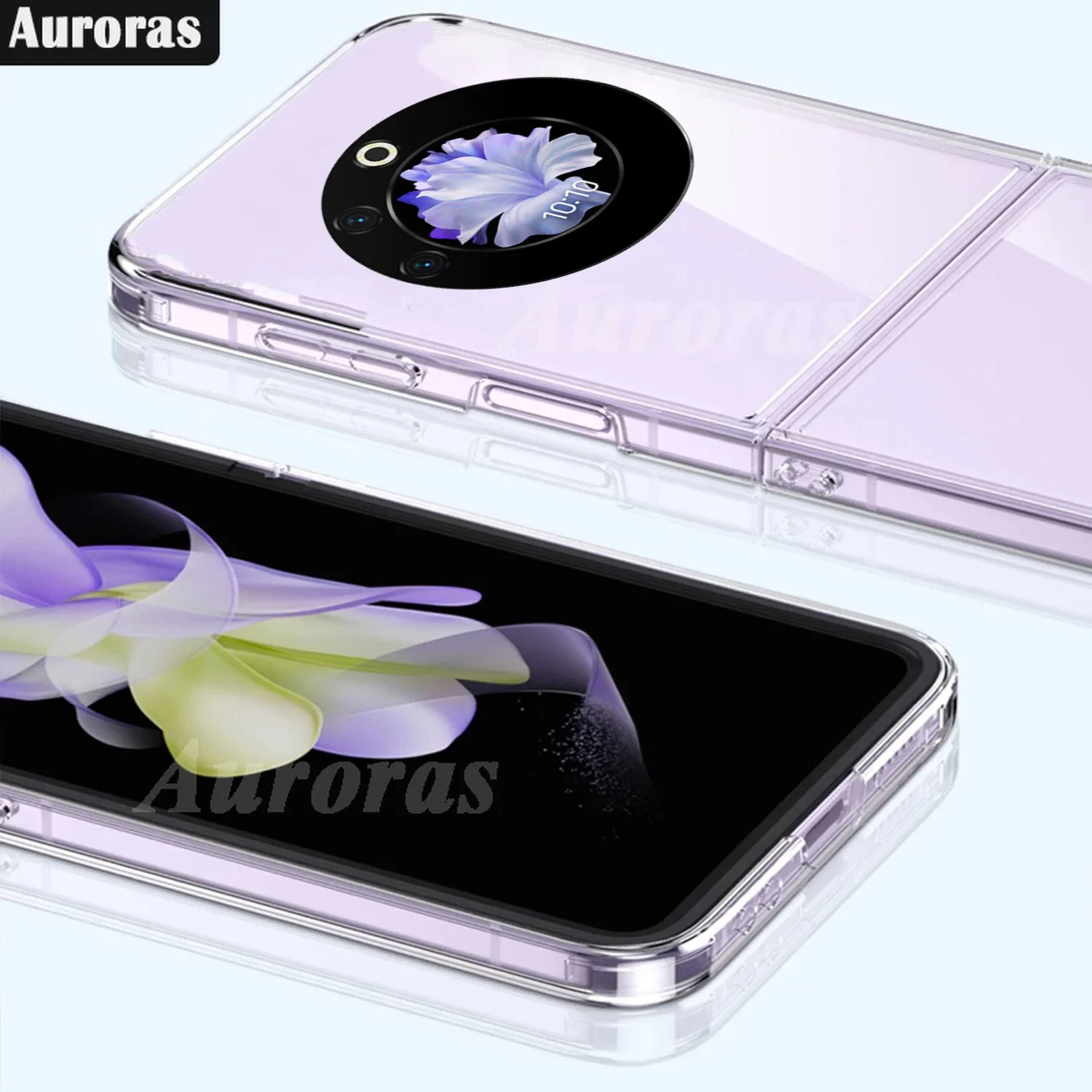 Auroras For Tecno Phantom V Flip 5G Case Transparent Bare Machine Hard Shell For Tecno Phantom VFlip Screen lntegrated Cover - Image 3