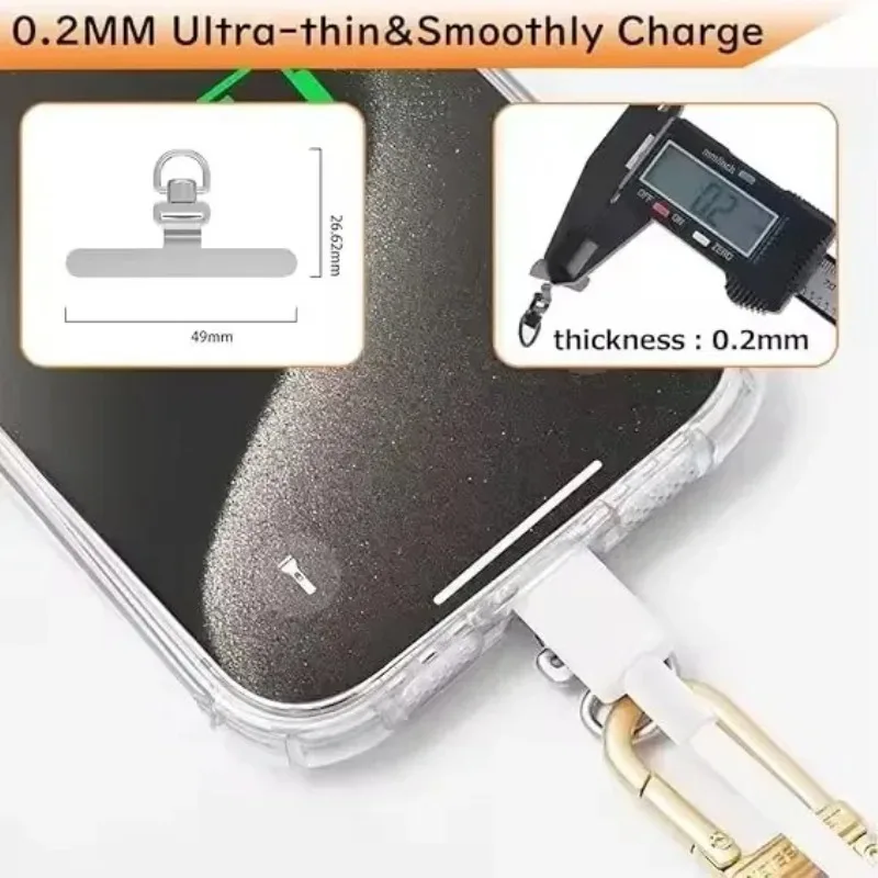 360 Rotating Phone Lanyard Clip Metal Stainless Steel Tether Tab Gasket Universal Anti-Lost Phone Strap Holder Adapter Connector view 4