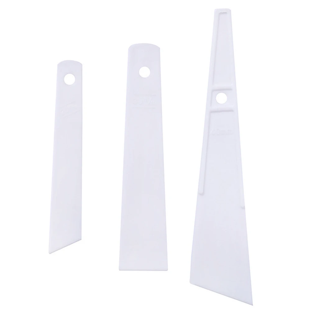 White Plastic Coating Board HandScraped Film Sewing Leather Tools  Triangular Glue Applicator for Professional Leather Glueing