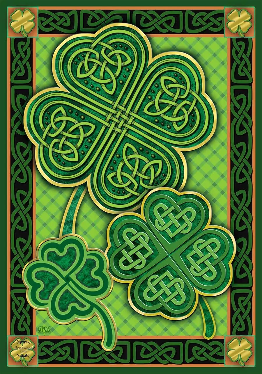 Briarwood Lane St Patricks Day Garden Flags for Outside 12x18 Double Sided for Outdoor Celtic Shamrocks St. Patricks Day Garden