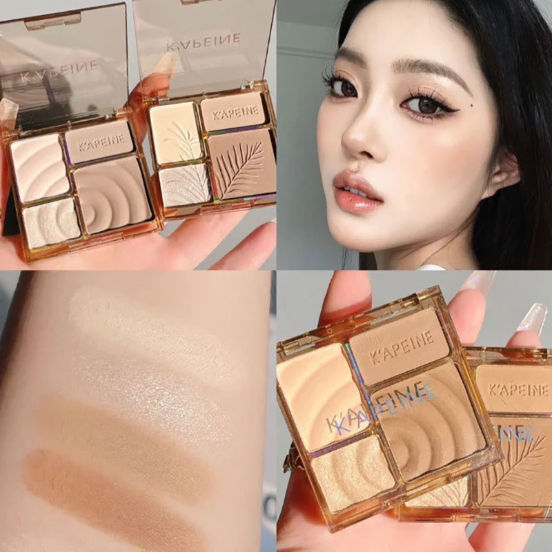4 couleurs mat surligneur Contour 3D bronzant pour le visage éclaircissant paillettes surbrillance Palette ombre à paupières nez poudre maquillage cosmétique