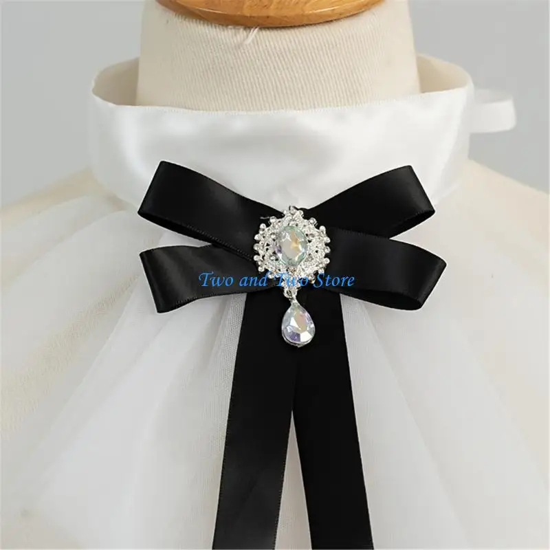 Fotografia 3: HX6F Colar destacável camadas tule decorativa falsa para mulheres e meninas