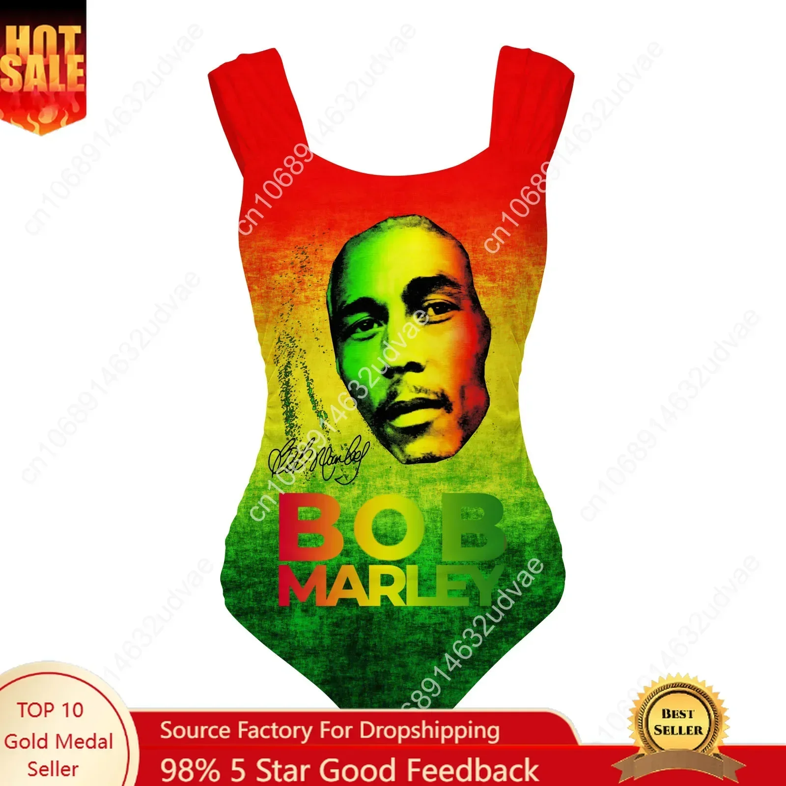 Bob Marley  Swimsuit Wide Strap Women Bathing Suits Personalized Swimwear Pool Party Sexy Bikini Customize Beachwear