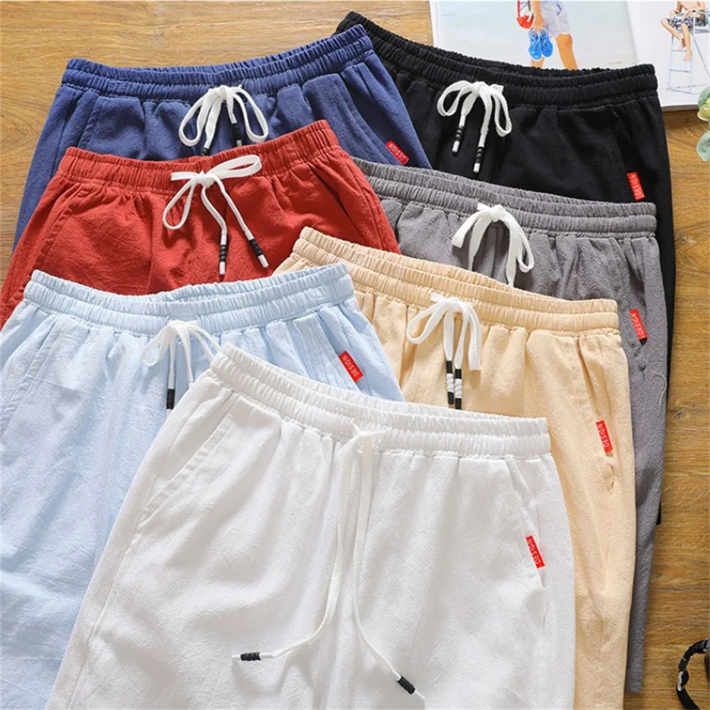 Summer Men\'s Large Size Casual Shorts Beach Pants Running Sport Straight Short Pants Male Thin Sweatpant Leisure Loose Shorts