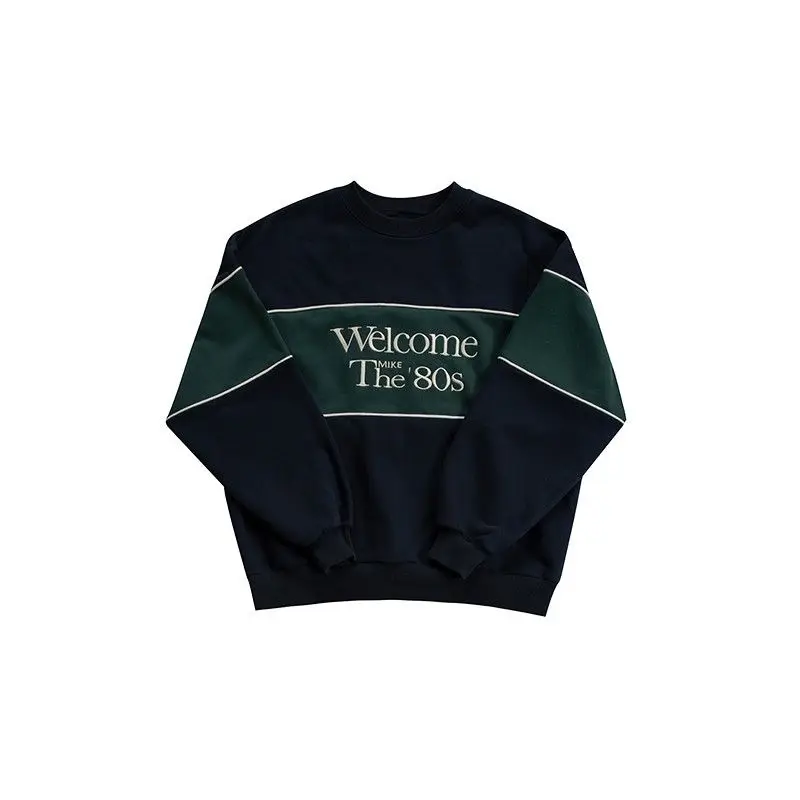 Deeptown Vintage Sweatshirts Women American 90s Retro Preppy Style Pullovers Oversized Aesthetic Casual Female Korean Streetwear