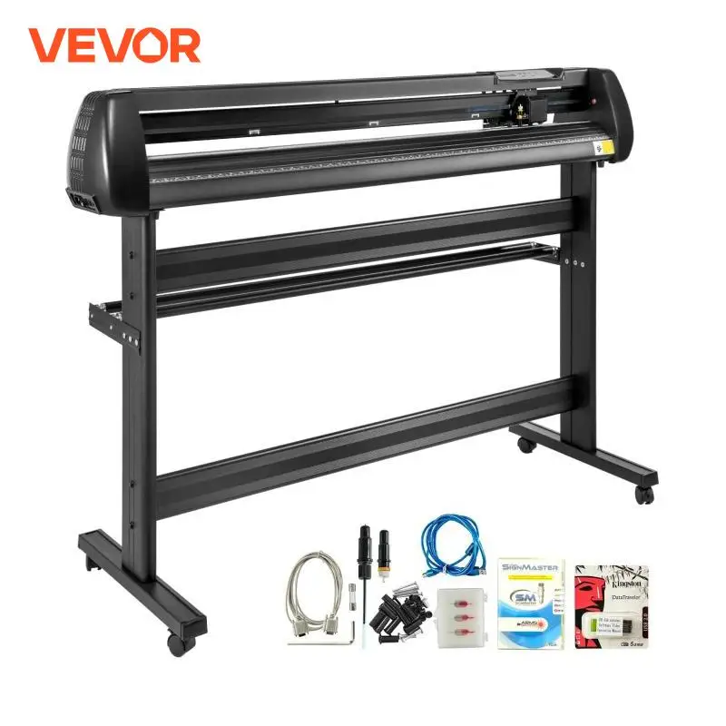 VEVOR 53/34/28 Inch Manual Vinyl Cutter Plotter Machine with COMPIM/USB Ports SIGNMASTER for Advertisement Craft Design Cut Etc.