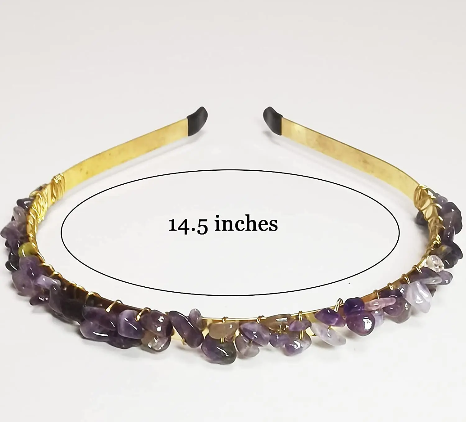 Rose Quartz Headband Amethyst Hair Accessories Raw Crystal Quartz Hair Tiara Colorful Spiritual Crystal Beads Headband for Girls