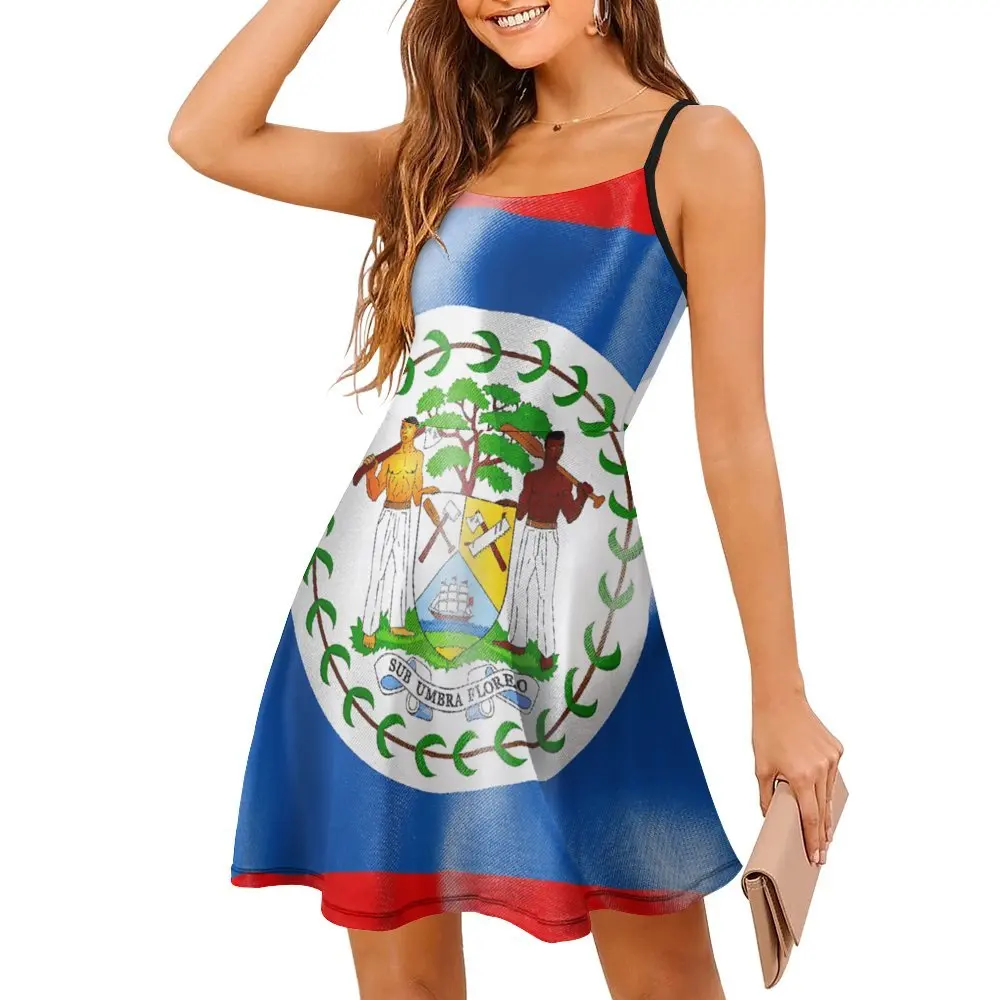 Vestido de tirantes Geeky para mujer, ropa Sexy con estampado de la bandera de Bélgica, informal, vacaciones